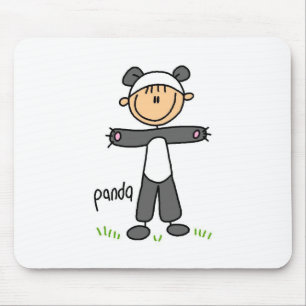 Strichmännchen im Panda-Anzug Mousepad