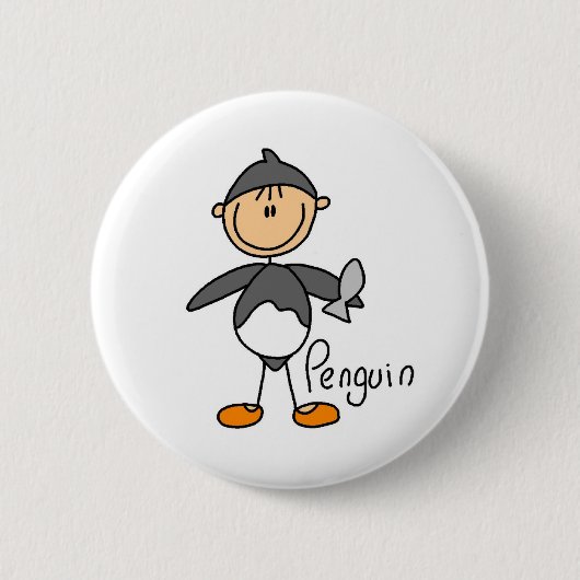 Strichmännchen im Penguin-Anzugs-Knopf Button (Vorderseite)
