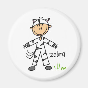 Strichmännchen im Zebra-Anzugs-Magneten Magnet