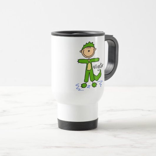 Strichmännchen in der AlligatorAnzugs-Tasse Reisebecher (VorderseiteRechts)