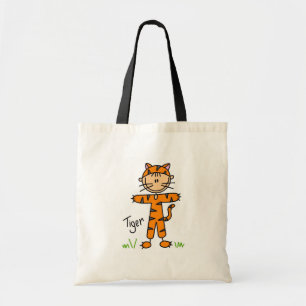 Strichmännchen in der Tiger-Anzugs-Tasche Tragetasche