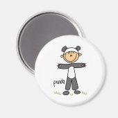 Strichmännchen in Panda Anzug Magnet (Vorderseite/Rückseite)