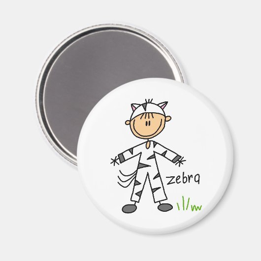Strichmännchen in Zebra Anzug Magnet (Vorderseite/Rückseite)