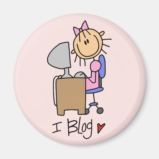 Strichmännchen Internet Blogger Magnet (Vorne)