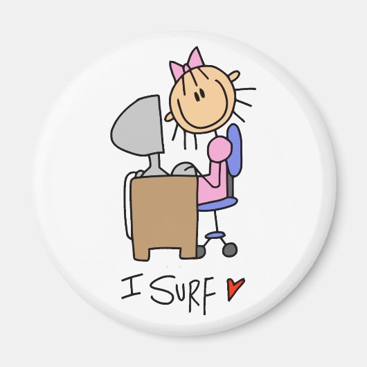 Strichmännchen Internet Surfer Magnet (Vorne)