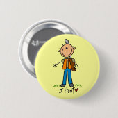 Strichmännchen Jäger Button (Vorne & Hinten)