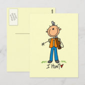 Strichmännchen Jäger Postkarte (Vorne/Hinten)