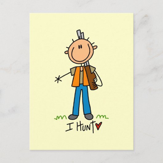 Strichmännchen Jäger Postkarte (Vorderseite)