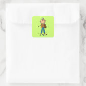 Strichmännchen Jäger Quadratischer Aufkleber (Tasche)
