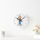 Strichmännchen Jäger Runde Wanduhr (Zuhause)