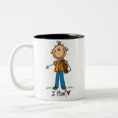 Strichmännchen Jäger Zweifarbige Tasse (Links)