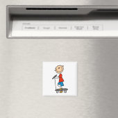 Strichmännchen-Junge auf Scooter Magnet (In Situ (Geschirrspüler))