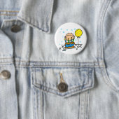 Strichmännchen-Junge mit Geburtstagskuchen-Geschen Button (Beispiel)
