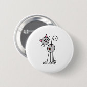Strichmännchen-Katzen-Knopf Button (Vorne & Hinten)