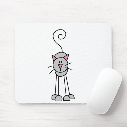 Strichmännchen-Katzen Mousepad (Mit Mouse)