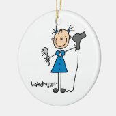 Strichmännchen Keramik Ornament (Links)