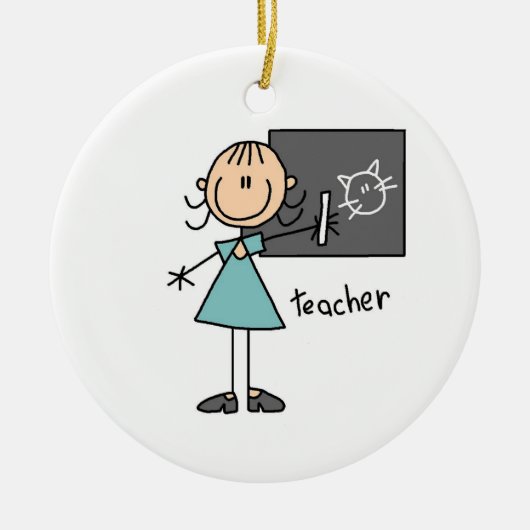 Strichmännchen Keramikornament (Vorne)