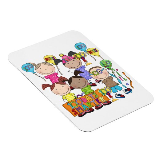 Strichmännchen Kids 100 Tage schlauer Magnet (Rechte Seite)