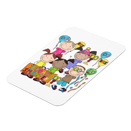 Strichmännchen Kids 100 Tage schlauer Magnet (Linke Seite)