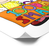 Strichmännchen Kids 100 Tage schlauer Poster (Ecke)