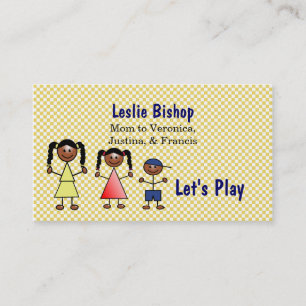 Strichmännchen Kids Custom Mommy Card Telefonnummerkarte