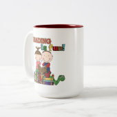 Strichmännchen Kids Reading ist Spaß Zweifarbige Tasse (Vorderseite Links)