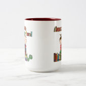 Strichmännchen Kids Reading ist Spaß Zweifarbige Tasse (Mittel)