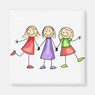 Strichmännchen-Kinder Magnet