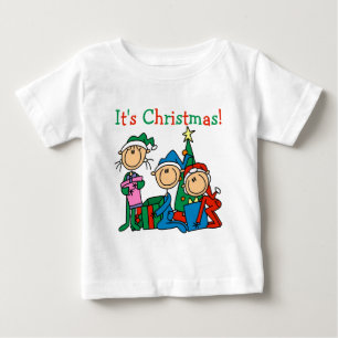 Strichmännchen Kinder Weihnachtsgeschenke und Gesc Baby T-shirt