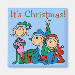 Strichmännchen Kinder Weihnachtsgeschenke und Gesc Magnet