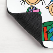 Strichmännchen Kinder Weihnachtsgeschenke und Gesc Mousepad (Ecke)