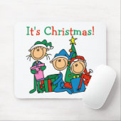 Strichmännchen Kinder Weihnachtsgeschenke und Gesc Mousepad (Mit Mouse)