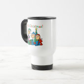 Strichmännchen Kinder Weihnachtsgeschenke und Gesc Reisebecher (Vorderseite Links)
