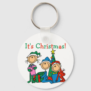 Strichmännchen Kinder Weihnachtsgeschenke und Gesc Schlüsselanhänger