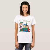 Strichmännchen Kinder Weihnachtsgeschenke und Gesc T-Shirt (Vorne ganz)