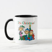 Strichmännchen Kinder Weihnachtsgeschenke und Gesc Tasse (Links)