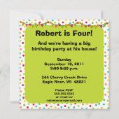 Strichmännchen Kindergeburtstag Party Einladungen (Rückseite)