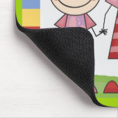 Strichmännchen-Kinderkarten und Geschenke Mousepad (Ecke)