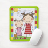 Strichmännchen-Kinderkarten und Geschenke Mousepad (Mit Mouse)