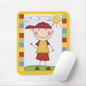 Strichmännchen-Kinderkarten und Geschenke Mousepad (Mit Mouse)