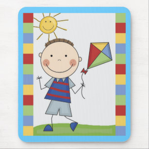 Strichmännchen-Kinderkarten und Geschenke Mousepad