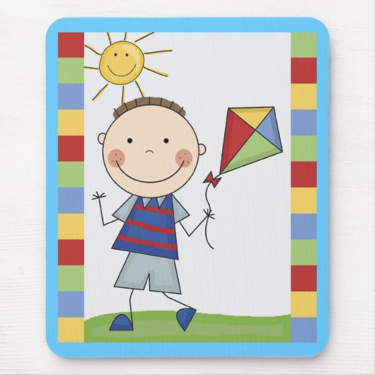 Strichmännchen-Kinderkarten und Geschenke Mousepad (Vorne)