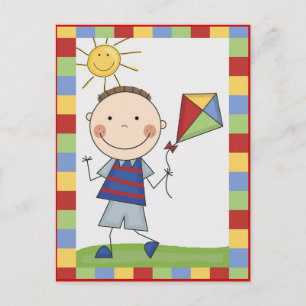 Strichmännchen-Kinderkarten und Geschenke Postkarte