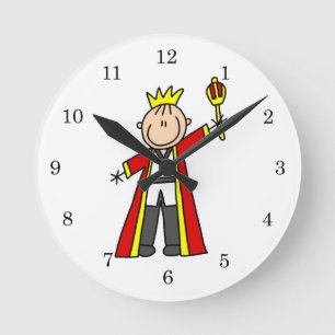 Strichmännchen King Runde Wanduhr