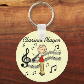 Strichmännchen Klarinette Player Tshirts und Gesch Schlüsselanhänger (Vorderseite)