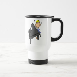 Strichmännchen-Klavier-Tasse Reisebecher