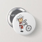 Strichmännchen-Koch, der Mischer-Knöpfe verwendet Button (Vorne & Hinten)