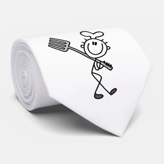 Strichmännchen-Koch mit Gabel Krawatte (Gerollt)