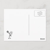 Strichmännchen-Koch Mit Gabel Postkarte (Rückseite)