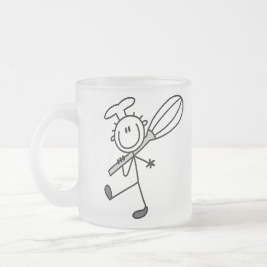 Strichmännchen-Koch mit Kohlenwipper Mattglastasse (Links)